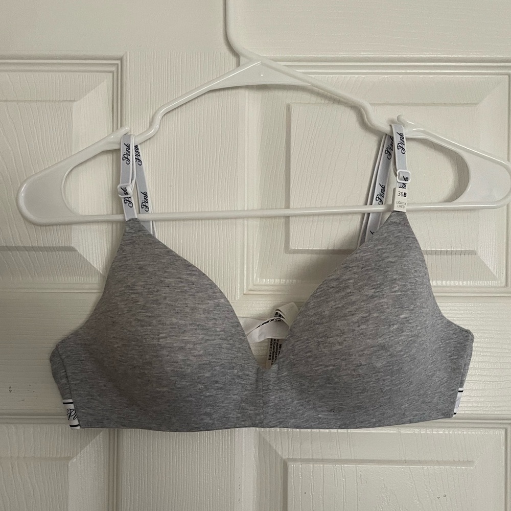 NWT Victoria Secret PINK 36B Lightly Lined Gray Heather Everyday T-Shirt Bra